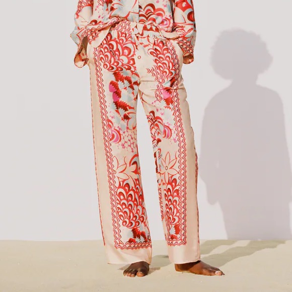 Zara Flowy Patchwork Pants